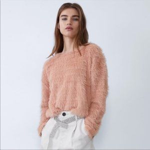 Zara Faux Fur Fuzzy Sweater - S